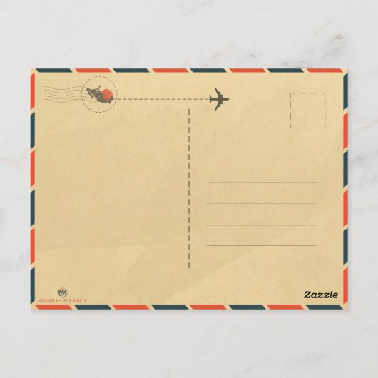 トゥルムユカタンメキシコビーチウォーターカラーサンセット ポストカード (裏面)