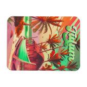 トゥルムユカタンメキシコビーチウォーターカラーサンセット マグネット (横)