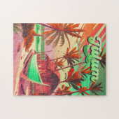 トゥルムユカタンメキシコビーチ水彩夕日1950s ジグソーパズル (横)