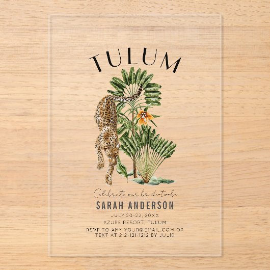 トゥルムレオパードバチェロレッテ週末 アクリル招待状 (正面)