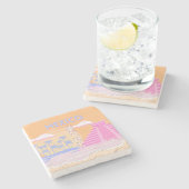 トゥルム、トラベルアート名門私立校風の、 ストーンコースター (横)