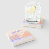 トゥルム、トラベルアート、レトロアート ストーンコースター (横)