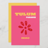 トゥルム，トラベルアート，名門私立校風のピンク サンキューカード (正面/裏面)