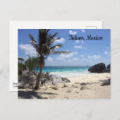 トゥルム，メキシコ – ビーチ – ヤシの木 ポストカード (正面/裏面)