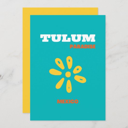 トゥルム,メキシコ,旅行アート,ターコイズ サンキューカード (正面/裏面)