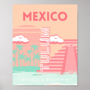 トゥルム,メキシコ,旅行アート ポスター