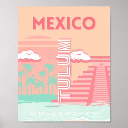 トゥルム，メキシコ，旅行アート ポスター (正面)