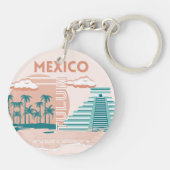 トゥルム，メキシコ，旅行アート，レトロ キーホルダー (裏面)