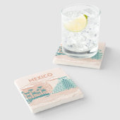 トゥルム，メキシコ，旅行アート，レトロ ストーンコースター (横)