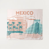 トゥルム，メキシコ，旅行アート，レトロ タペストリー (正面(横))