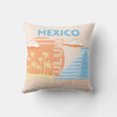 トゥルム，メキシコ，旅行アート，夏のビーチ クッション (裏面)
