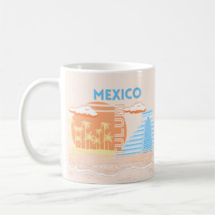 トゥルム，メキシコ，旅行アート，夏のビーチ コーヒーマグカップ