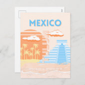 トゥルム，メキシコ，旅行アート，夏のビーチ シーズンポストカード (正面/裏面)