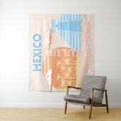 トゥルム，メキシコ，旅行アート，夏のビーチ タペストリー (インサイチュ)