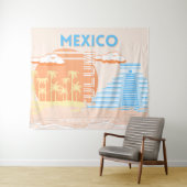 トゥルム，メキシコ，旅行アート，夏のビーチ タペストリー (インサイチュ(横))