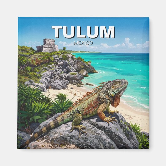 トゥルム メキシコ 旅行 イグアナ マグネット (正面)