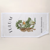 トゥルム レオパード トロピカル バチェロレッテ ビーチタオル (正面)