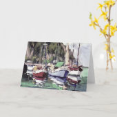 トゥルユニークギュレットシルボートアクリルアートでの係留 カード (黄色い花)