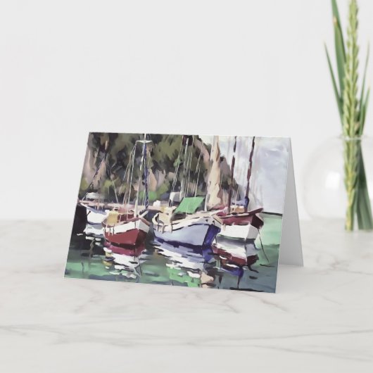 トゥルユニークギュレットシルボートアクリルアートでの係留 カード (正面)