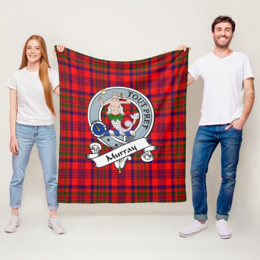 トゥルローチ族のマリーデュサート氏バッジタータンチェックプレイド フリースブランケット (インサイチュ)