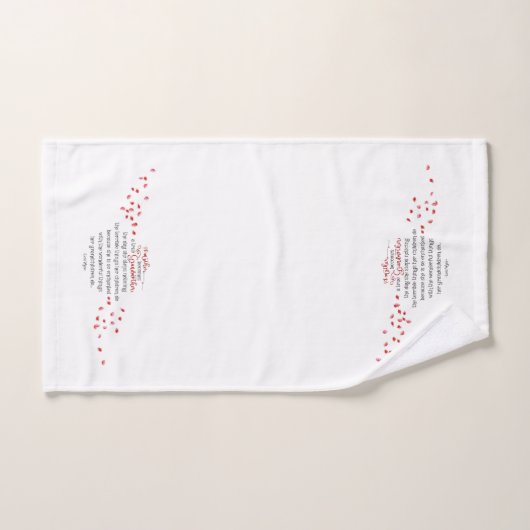 トゥルーおばあちゃん引用文レッドフラワー花びらズホワイト ハンドタオル (ハンドタオル)