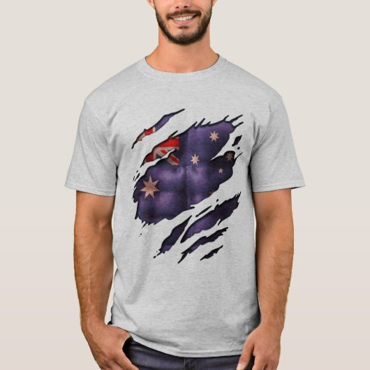 トゥルーカラーオーストラリア国旗の涙 Tシャツ (正面)