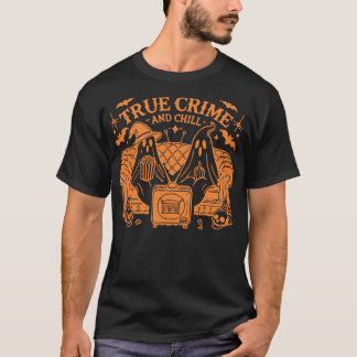 トゥルークライムでリラックス ホラーなハロウィームービー ホリデー Tシャツ