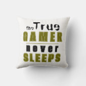 トゥルーゲーマーネーブスリープスタイポグラフィカッコいいゲーマー クッション (裏面)