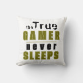 トゥルーゲーマーネーブスリープスタイポグラフィカッコいいゲーマー クッション (正面)
