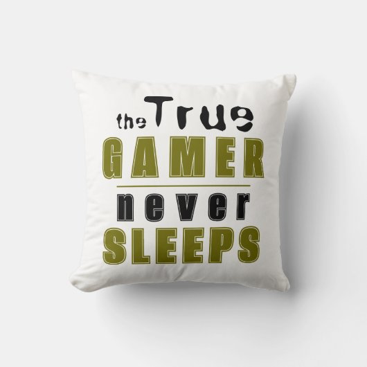 トゥルーゲーマーネーブスリープスタイポグラフィカッコいいゲーマー クッション (正面)