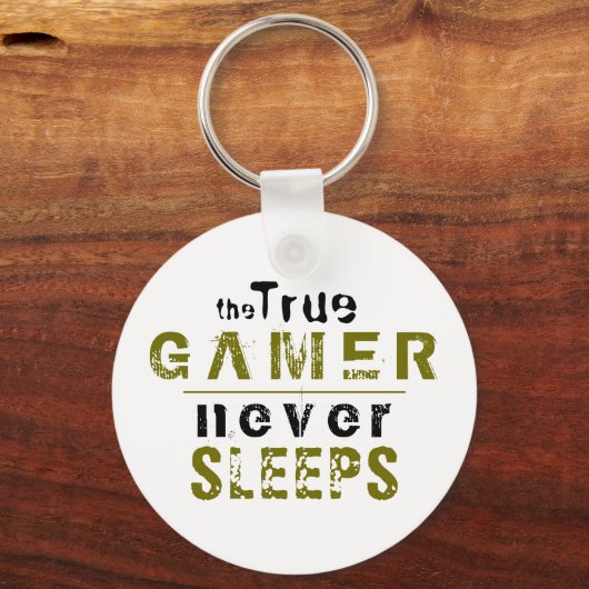 トゥルーゲーマーネーブスリープスタイポグラフィゲーマー キーホルダー (正面)
