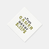 トゥルーゲーマーネーブスリープスタイポグラフィゲーマー スタンダードカクテルナプキン (角)