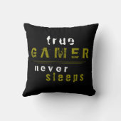 トゥルーゲーマーネーブレイズタイポグラフィブラックゲーマー クッション (裏面)