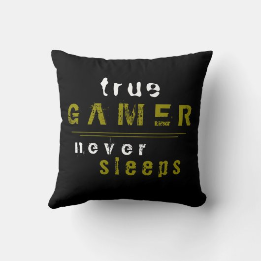 トゥルーゲーマーネーブレイズタイポグラフィブラックゲーマー クッション (裏面)