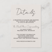 トゥルースィンプル3 ベージュ＆ブラック ミニマルウェディング エンクロージャーカード (正面)