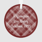 トゥルーストーリー出生イエスマンガーステーブルレッドプレイド オーナメント (裏面)