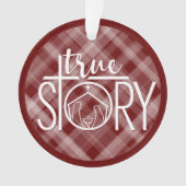 トゥルーストーリー出生イエスマンガーステーブルレッドプレイド オーナメント (正面)