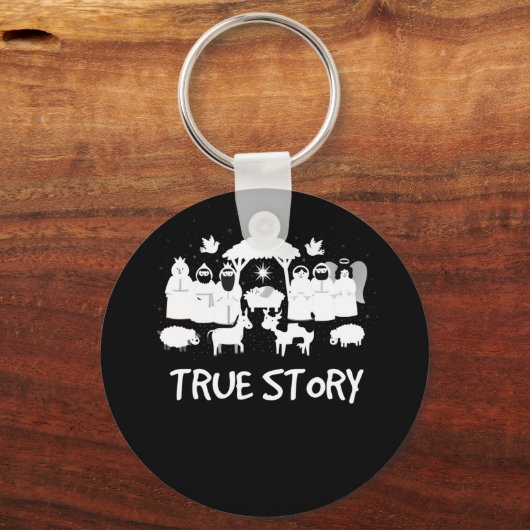 トゥルーストーリー出生クリスマスベビーイエスマンガー キーホルダー (正面)