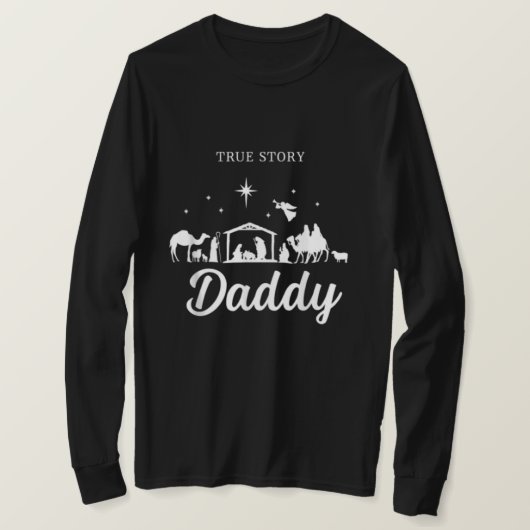 トゥルーストーリー降誕祭クリスマスお父さんファミリーパジャマ Tシャツ (デザイン正面)