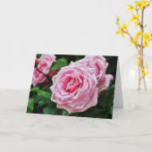 トゥルーピンクの家宝バラ空白のノートカード カード (黄色い花)