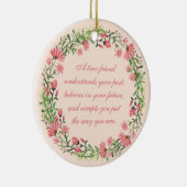 トゥルーフレンド引用文ピーチピンクフローラ セラミックオーナメント (右)