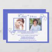 トゥルーブルーフォト卒業招待状 招待状 (正面/裏面)