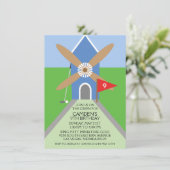 トゥルーブルーミニチュアゴルフ風車誕生パーティー 招待状 (スタンド正面)