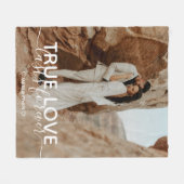 トゥルーラブカップルフォトフリースブランケット フリースブランケット (正面(横))