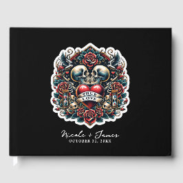 トゥルーラブスケルトンハート結婚タトゥー ゲストブック