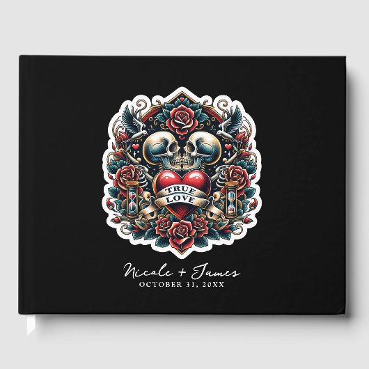 トゥルーラブスケルトンハート結婚タトゥー ゲストブック (正面)