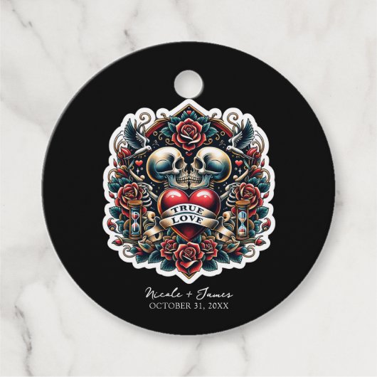 トゥルーラブスケルトンハート結婚タトゥー フェイバータグ (正面)