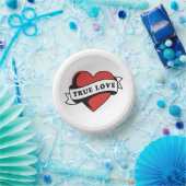 トゥルーラブタトゥーハート | クラシックロマンスデザイン ペーパーボウル (パーティー)