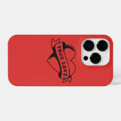トゥルーラブタトゥーハート | クラシックロマンスデザイン iPhoneケース (裏面横)