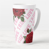 トゥルーラブバラロマンチックバレンタインデー カフェラテマグ (右アングル)